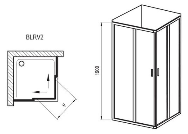 Ravak Blix sprchový kout 90x90 cm čtvercový bílá lesk/průhledné sklo 1LV70100Z1