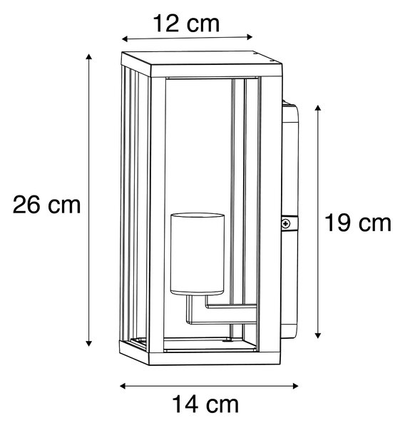Průmyslová nástěnná lampa černá 26 cm IP44 - Charlois