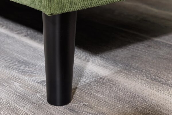 Designová třímístná univerzální rohová sedačka Sallen s manšestrovým zeleným potahem a prošíváním 220 cm