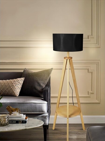 Stojací lampa 1xE27/40W/230V černá
