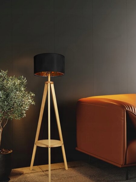 Stojací lampa 1xE27/40W/230V černá