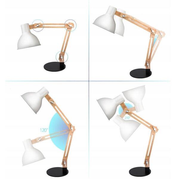 Stolní lampa 1xE27/40W/230V bílá/černá