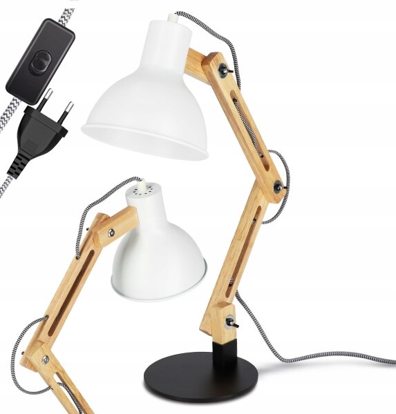 Stolní lampa 1xE27/40W/230V bílá/černá