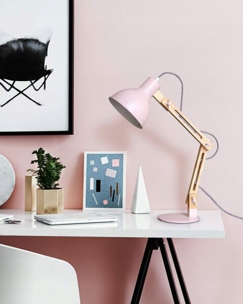 Stolní lampa 1xE27/40W/230V růžová