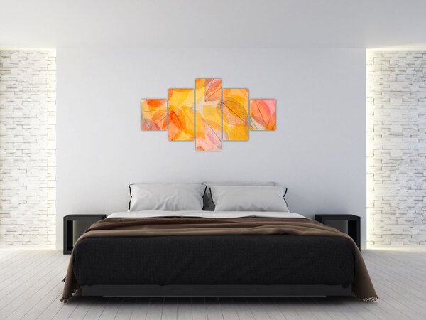 Obraz - Pozadí z podzimního listí (125x70 cm)