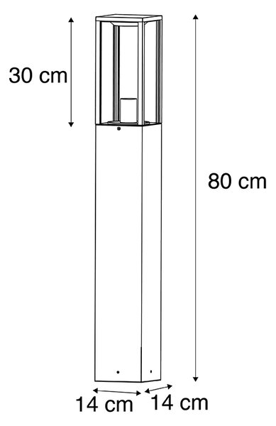 Průmyslová venkovní stojací lampa černá 80 cm IP44 - Charlois