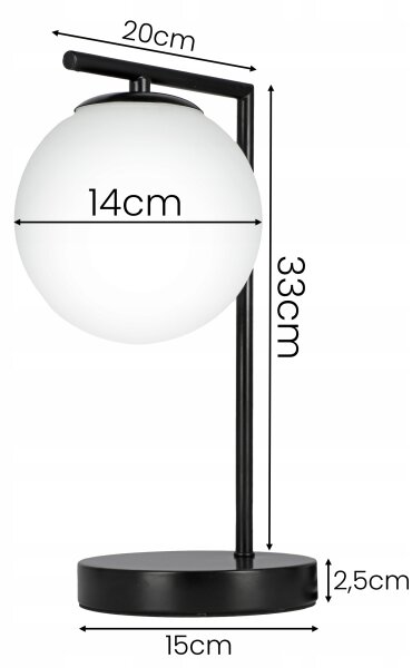 Stolní lampa 1xE27/40W/230V černá/bílá