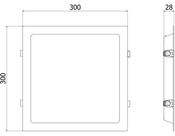 Mexen LDRR, LED stropní svítidlo pro zapuštění 30 x 30 cm, 24W, neutrální - 4000K, 2640 lm, bílá - L211-030-2440-20