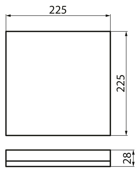 KANLUX KANLUX, AZPO stropní LED svítilna, 225x225mm, 12,3W, 3000/4000/6000K, IP54, bílá, 31530