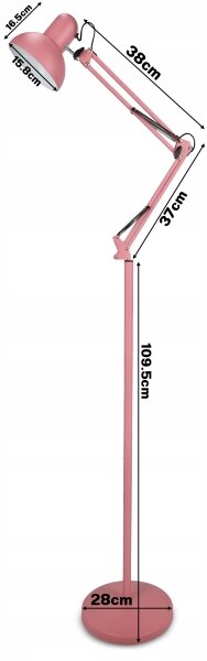 Stojací lampa 1xE27/40W/230V růžová