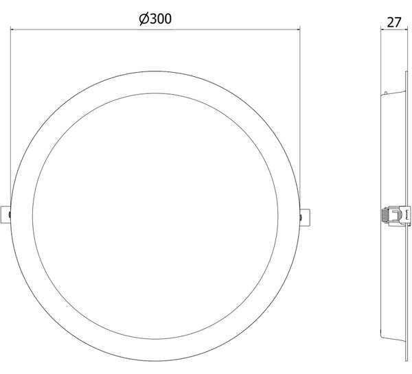 Mexen LDRR, LED stropní svítidlo na zapuštění, průměr 12 cm 30 cm, 24W, neutrální - 4000K, 2640 lm, bílá - L210-030-2440-20