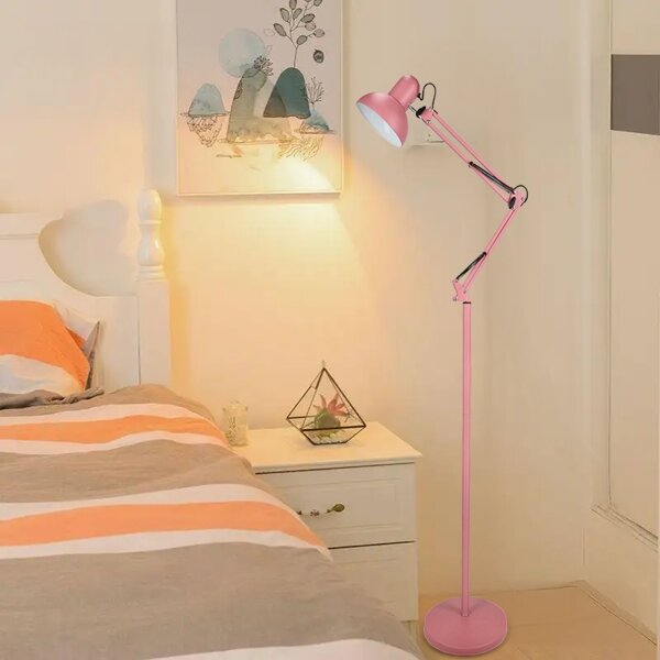 Stojací lampa 1xE27/40W/230V růžová