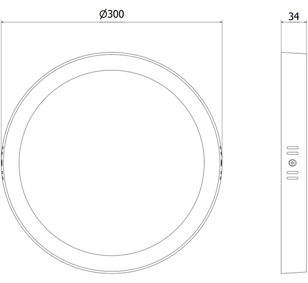 Mexen LDSR, LED stropní svítidlo, průměr 30 cm, 24W, neutrální - 4000K, 1920 lm, černá - L212-030-2440-70