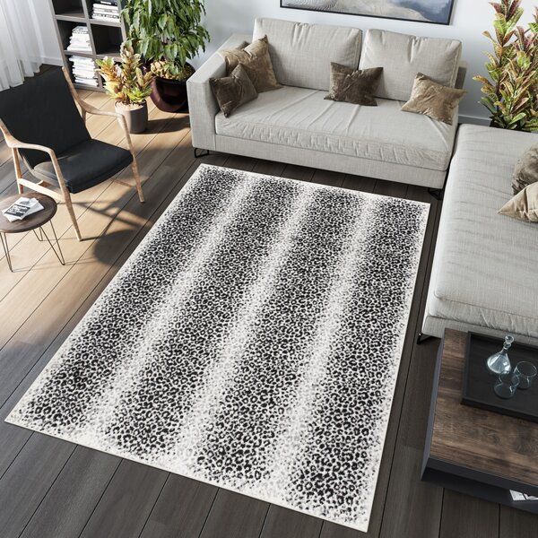 Makro Abra Moderní kusový koberec GRACE 4069A Pruhy krémový tmavě šedý Rozměr: 80x150 cm
