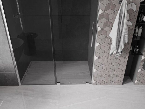 Mexen Velar, posuvné sprchové dveře do otvoru 130 cm, 8mm šedé sklo, chromová, 871-130-000-41-01