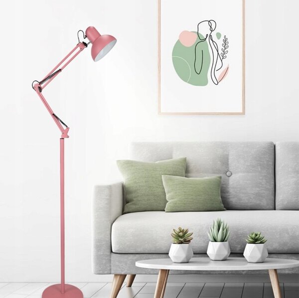 Stojací lampa 1xE27/40W/230V růžová