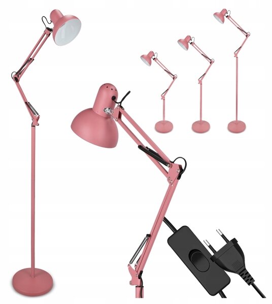 Stojací lampa 1xE27/40W/230V růžová