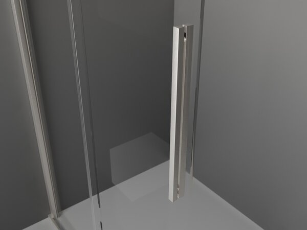 Mexen Velar, sprchová zástěna s posuvnými dveřmi Walk-in 70 x 200 cm, 8mm čiré sklo, broušená ocel, 871-070-000-03-97