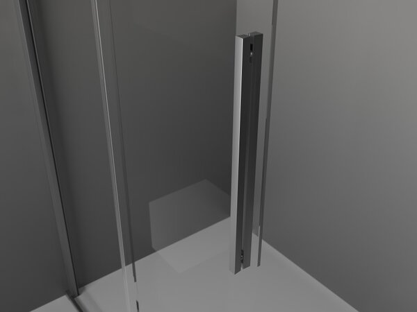 Mexen Velar, sprchová zástěna s posuvnými dveřmi Walk-in 70 x 200 cm, 8mm šedé sklo, broušený grafit, 871-070-000-43-95