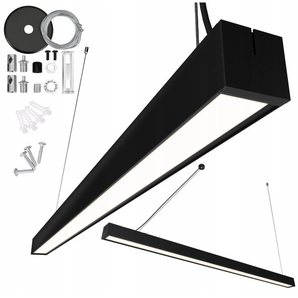 LED Lustr na lanku LED/44W/230V 6000K 120 cm černá