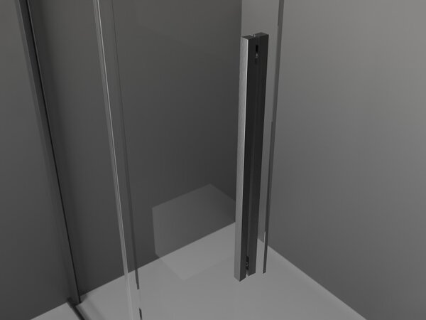 Mexen Velar, sprchová zástěna s posuvnými dveřmi Walk-in 100 x 200 cm, 8mm šedé sklo, grafit broušený, 871-100-000-43-66