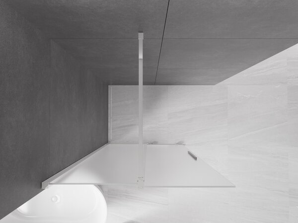 Mexen Velar, sprchová zástěna s posuvnými dveřmi Walk-in 80 x 200 cm, 8mm sklo námraza, chromová, 871-080-000-33-01