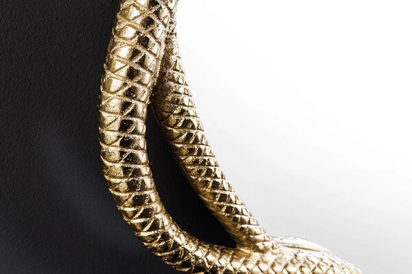 Art deco kulaté závěsné zrcadlo Serpente se zlatým kovovým rámem ve tvaru hadů 52 cm