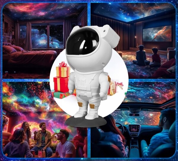 LED RGB Projektor LED/5W/5V astronaut + dálkové ovládání