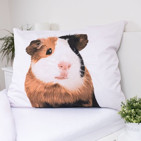 Bílé bavlněné dětské povlečení na jednolůžko 140x200 cm Guinea Pig – Jerry Fabrics