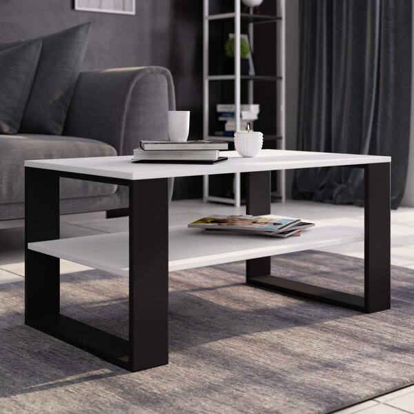 Ak furniture Konferenční stolek DOMI II bílý/černý