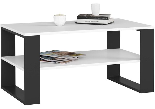 Ak furniture Konferenční stolek DOMI II bílý/černý