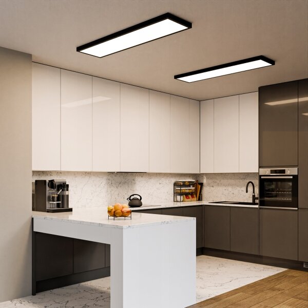 LED Přisazený panel LED/60W/230V 30x120 cm černá