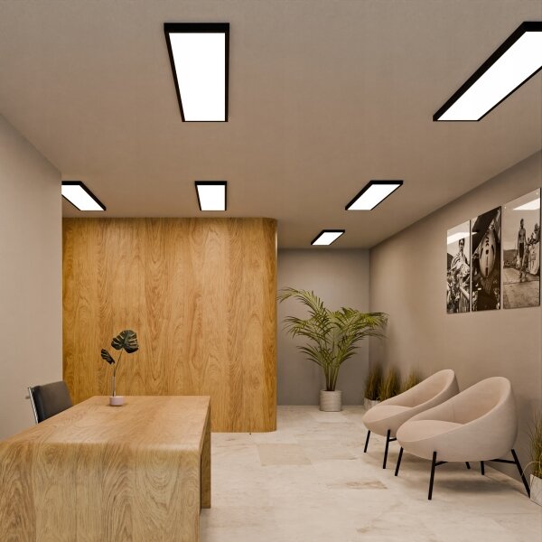 LED Přisazený panel LED/60W/230V 30x120 cm černá