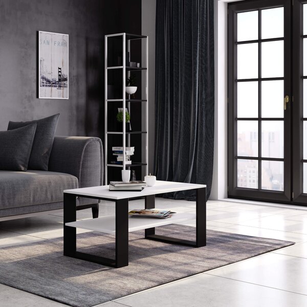 Ak furniture Konferenční stolek DOMI II bílý/černý