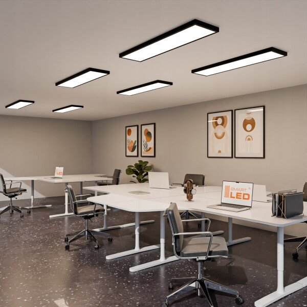 LED Přisazený panel LED/60W/230V 30x120 cm černá