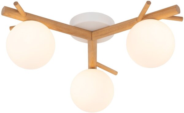 TK Lighting Sheron stropní světlo 3x6 W bílá-dřevo 5308