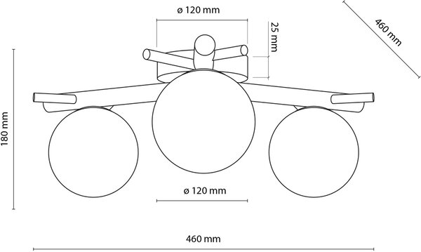 TK Lighting Sheron stropní světlo 3x6 W bílá-dřevo 5308