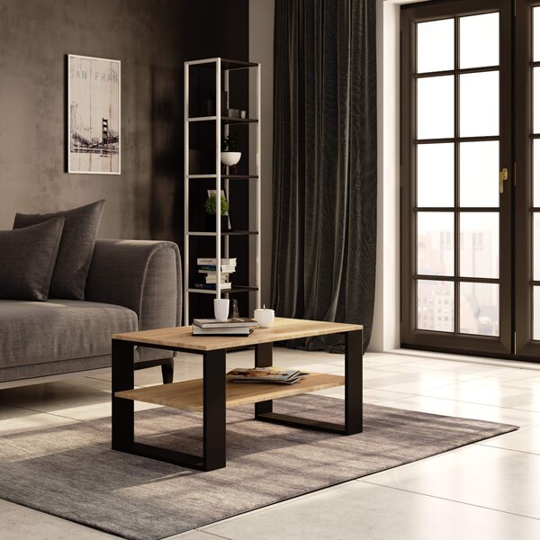 Ak furniture Konferenční stolek DOMI II dub sonoma/černý
