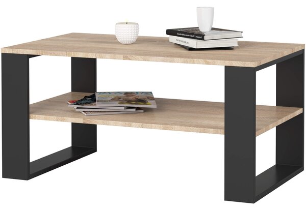 Ak furniture Konferenční stolek DOMI II dub sonoma/černý