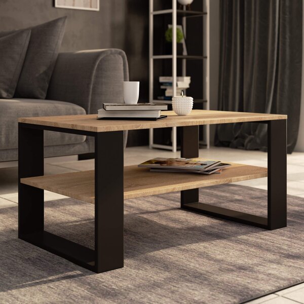Ak furniture Konferenční stolek DOMI II dub sonoma/černý