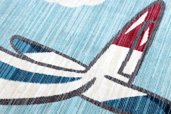 Dětský koberec TOYS 75320 létadlo 3D - tyrkys, krém