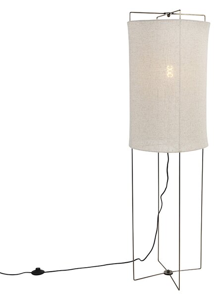 Designová stojací lampa béžové lněné odstín - Rich