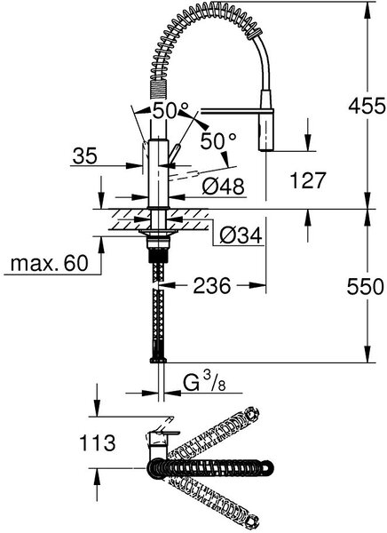 Grohe Get kuchyňská baterie stojící chrom 30361000