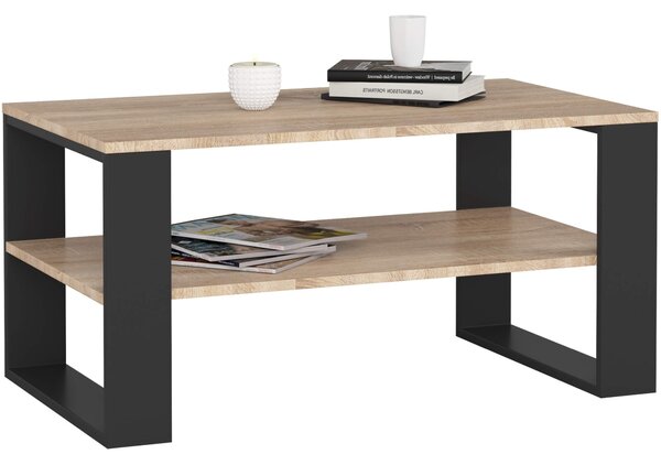 Ak furniture Konferenční stolek DOMI II dub sonoma/černý