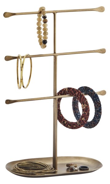 Stojánek na šperky s miskou Antique Brass