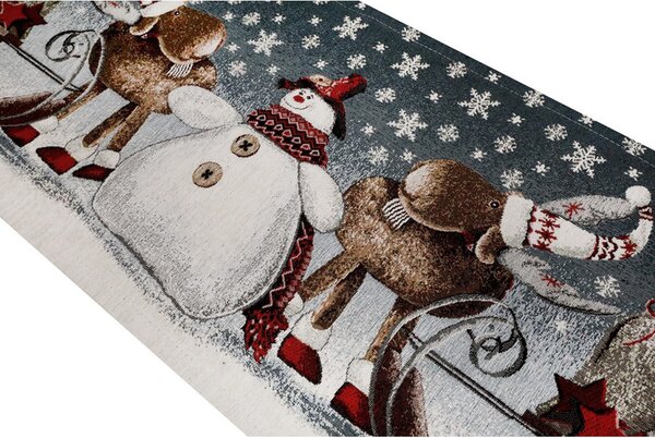 Vánoční gobelínový běhoun na stůl Sáně Chenille IT017 Barva Vícebarevná Rozměry 40x130 cm
