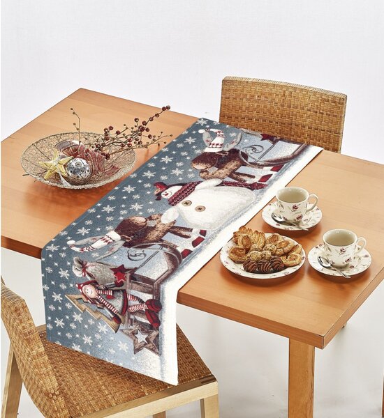 Vánoční gobelínový běhoun na stůl Sáně Chenille IT017 Barva Vícebarevná Rozměry 40x130 cm