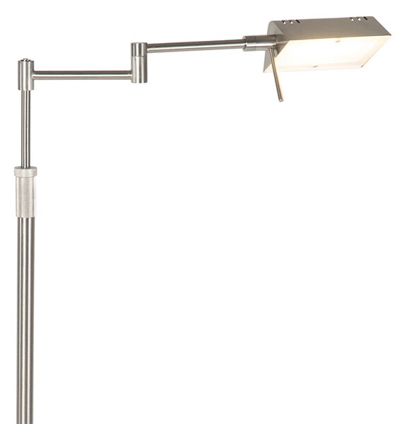 Designová stojací lampa ocel včetně LED s dotykovým stmívačem - Notia