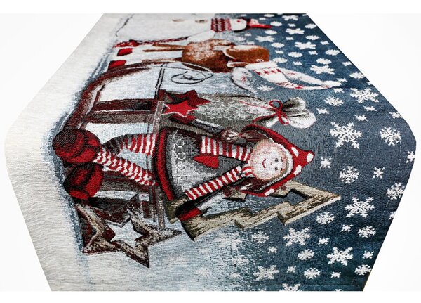 Vánoční gobelínový běhoun na stůl Sáně Chenille IT017 Barva Vícebarevná Rozměry 40x130 cm