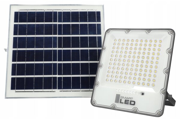 LED Stmívatelný solární reflektor LED/150W/3,2V 5000K 15000 mAh IP65 černá + DO